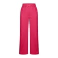 thumbnail image 6 of Sweatpants for Womens Plus Size High Waist Solid Color Casual Straight Leg Wide Leg Drawstring Pocket Sweatpants Long Pants, 6 of 7