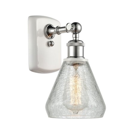Innovations 516-1W-WPC-G275-LED Conesus 1 Light Sconce part of the Ballston Collection, White and Polished Chrome