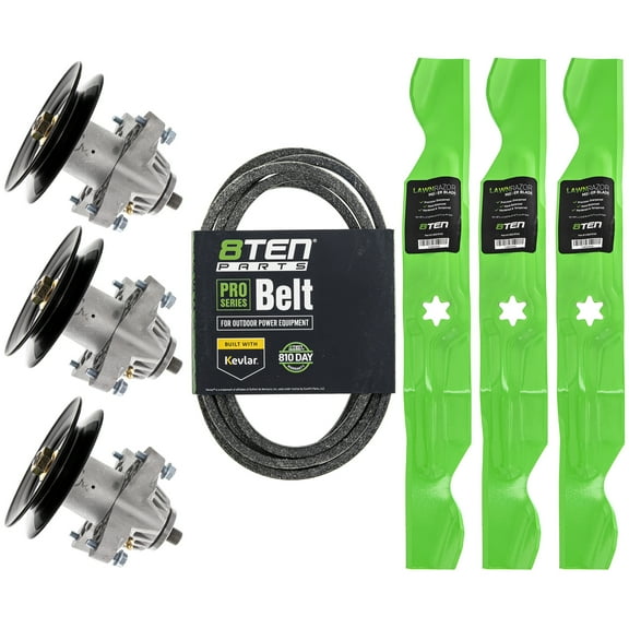 8TEN Spindle Belt Blade Kit Set for MTD Cub Cadet RZT 50 942-04053C MK1002386