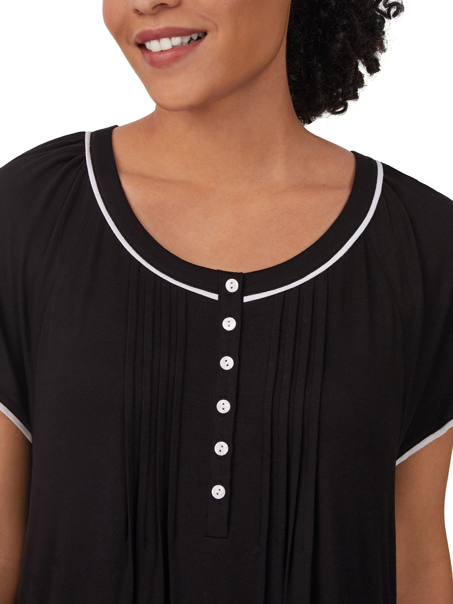 Aria Women's Raglan Sleeve Scoop Neck 40" Nightgown, Sizes XS to 5X