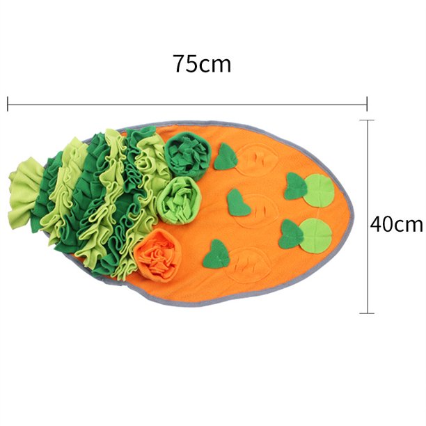Alfombrilla para olfatear perros Forma de zanahoria Juguete educativo interactivo Lavable Almohadilla para olfatear para encontrar alimentos naturales para aliviar el estrés 75 * 40 cm Multicolor ZefeiWu 8390614008113