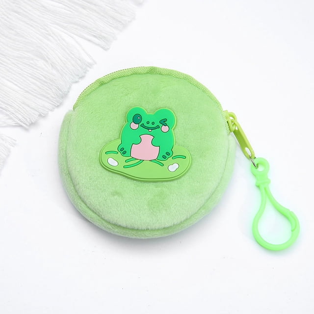 Lindo monedero de peluche de dibujos animados, monedero con cremallera para niños, bolso para llaves, mini bolso portátil para auriculares