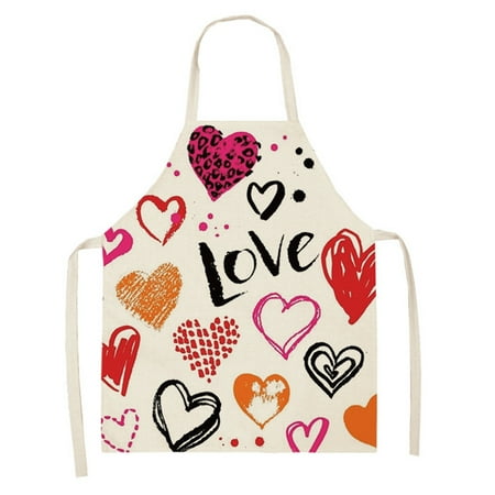 

Fpqtro 1Pc Parent Adult The Family Kitchen Valentine S Day Print Linen Family Aprons Aprons