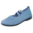 thumbnail image 2 of Miluxas Women’s Ballet Flats Knit Mary Jane Flat Comfort Walking Slip-on Dressy Work Driving Shoes with Straps Blue 5.5(36), 2 of 8