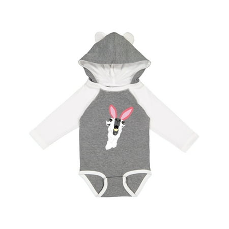 

Inktastic Easter Goofy Llama wearing Bunny Ears Gift Baby Boy or Baby Girl Long Sleeve Bodysuit