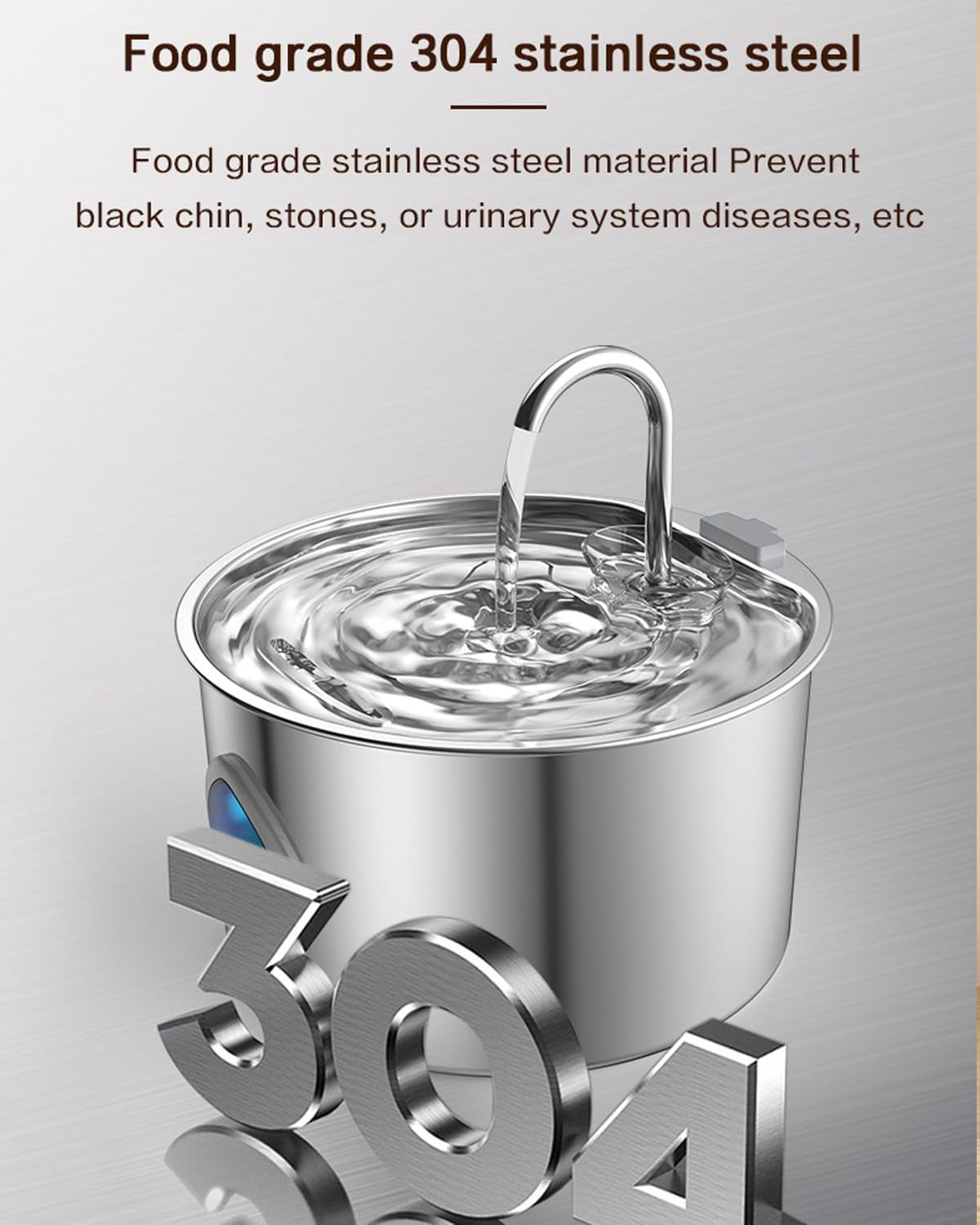 Wag Wells Dog Fountain, 2026 Upgrade Wag Wells Water Fountain for Dogs, Stainless Steel Dog Water Fountain with Visual Water Level&Quiet Pump