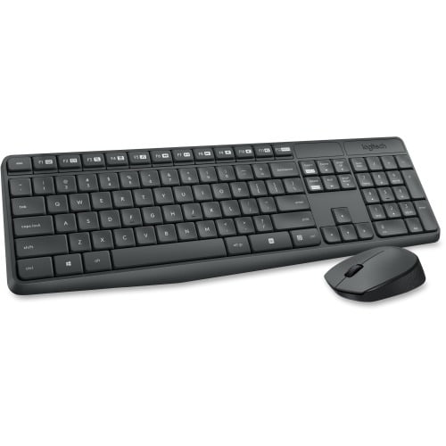 Logitech Keyboard & Mouse (Keyboard English Layout only) USB Wireless RF English - Black - Wireless RF Optical - Scroll Wheel - QWERTY - Black - AAA, AA Compatible Desktop (PC, Lin - Walmart.com