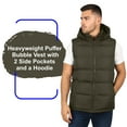 thumbnail image 5 of Heavyweight Hooded Puffer Vest for Men – Water-Resistant, Full Zipper, 5 of 8