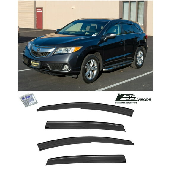 Extreme Online Store Replacement For 2013-Present Acura RDX Models | EOS Visors JDM MUGEN Tape-On Style SMOKE TINTED Side Vents Rain Guard Window Deflectors DWV-V125