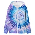 thumbnail image 3 of shoper Girls Zip up Hoodie Size 7-8 Tie Dye 3D Printed Hooded Sweatshirt Casual Long Sleeve Jacket Lightweight Sweatshirt with Pockets Fall Jackets for Girls 2025, 3 of 4