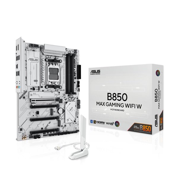Placa base ASUS B850 MAX GAMING WIFI W AMD AM5 ATX - Blanca
