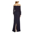 thumbnail image 2 of ADRIANNA PAPELL Womens Navy Lace Zippered Lined Long Sleeve Strapless Full-Length Cocktail Sheath Dress 8, 2 of 2