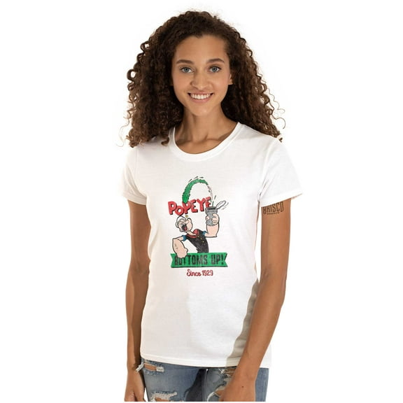Popeye Bottoms Up Since 1929 Funny Women's T Shirt Ladies Tee Brisco Brands M
