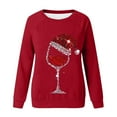 thumbnail image 4 of gakvbuo Pullover Sweatshirt for Women Funny Christmas Sweatshirt Crewneck Print Long Sleeve Blouse Party Tunic Tops Hoodless Sweatshirt Gifts for Christmas, 4 of 4