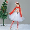 thumbnail image 4 of Mercatoo Girls Christmas Snowman Santa 𝐂ostume Tutu Tulle Dress Princess Xmas Photoshoot 𝐂osplay Dress Up Outfit for Kids, 4 of 9
