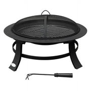 F. Corriveau International - Outdoor Fireplace, 23.6''x29.9''x29.9 '', Black Steel Frame