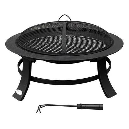 F. Corriveau International - Outdoor Fireplace, 23.6''x29.9''x29.9 '', Black Steel Frame