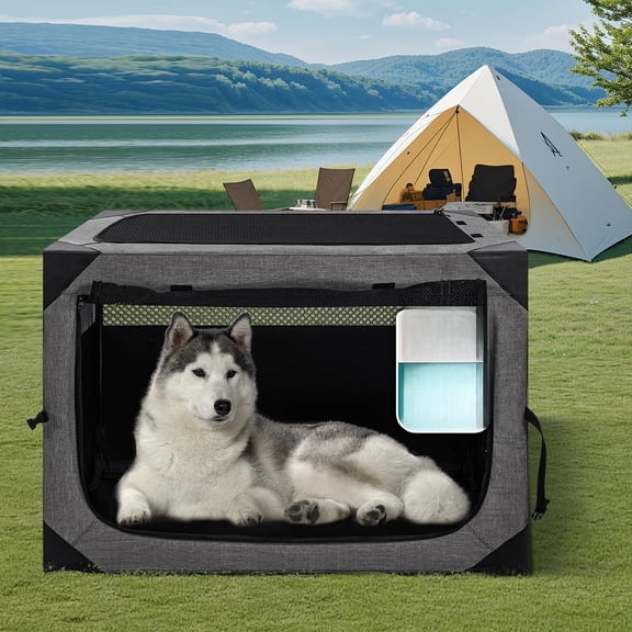 30 Inch Portable Soft Foldable Dog Crate, 30" L x 21" W x 21" H