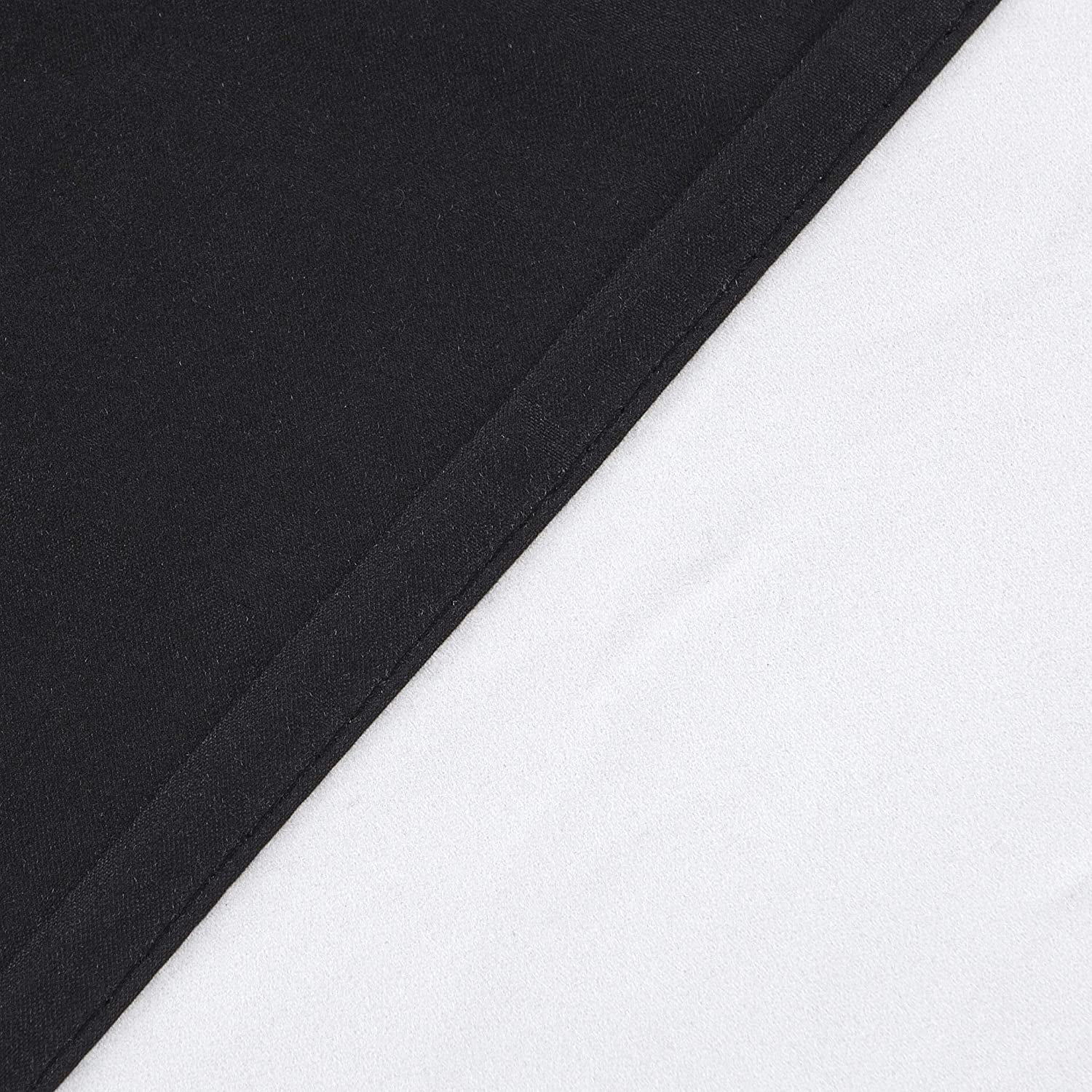 2 Piece 100% Blackout Rod Pocket Window Panel Curtain Drape Set 52"W x 63"L, Black
