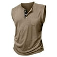 thumbnail image 4 of Njagoc3 Mens Sleeveless Henley Vest, Button - Accent Design, Cotton - Rich Fabric, Casual Outdoor & Daily Vest, 4 of 5