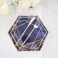 thumbnail image 6 of Efavormart 25 Pack | 9" Navy/Gold Hexagon Dinner Paper Plates, Disposable Party Plates, 6 of 11