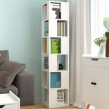 Ansley&HosHo White Bookshelves 6 Tier Bookcase 360° Rotating ...
