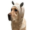 thumbnail image 3 of Dog Ear Muffs Noise Protection with Ear Warmth - Knitted Hat Size 14.96x9.45 Inches (Beige), 3 of 7