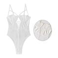 thumbnail image 2 of Lencería delgada para mujer Ropa de dormir sexy para mujer Body de encaje con tiras, S, Blanco Inevent XX000067-01, 2 of 7