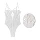 thumbnail image 2 of Lencería delgada para mujer Ropa de dormir sexy para mujer Body de encaje con tiras, M, Blanco AweSitey XX000067-05, 2 of 7
