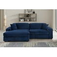 thumbnail image 6 of Liam 2-Piece Fabric Upholstered Corduroy Deep Seat Sofa Sleeper Chaise Dark Blue, 6 of 8