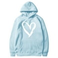 thumbnail image 5 of Penkiiy Mode Décontractée pour Femmes Impression de la Saint-Valentin Hauts à Manches Longues Chandails en Molleton m Bleu Clair, 5 of 5