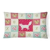 Carolines Treasures CK5726PW1216 Turkish Angora Cat Love Canvas Fabric Decorative Pillow, Red, 12H x16W, multicolor