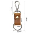 thumbnail image 3 of DYNWAVECA Fashion Leather Keychain, Unisex Key Chain Holder, Business Metal Key with Belt Loop, Key Brown, 3 of 3