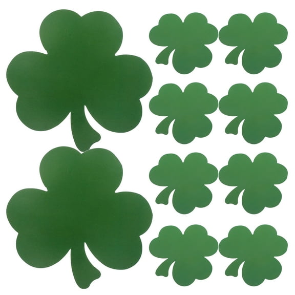 40 Pcs St Patricks Day Decor Shamrock Cutouts for Bulletin Board Foam Shamrocks Dark Green