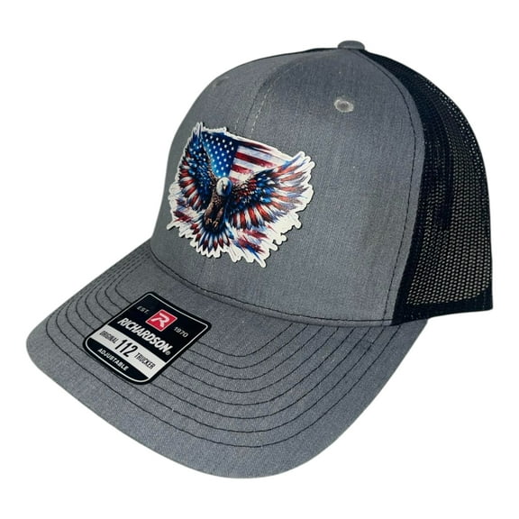 Richardson R112 Mesh Snap Back With Patriotic Flying Eagle Patch