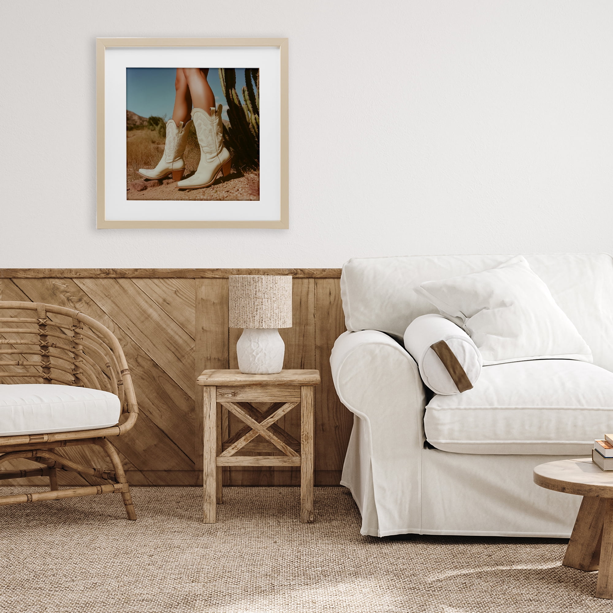 Stupell Industries Desert Boots Step Birch Framed Print Under Glass, design by Heidi Kuntz