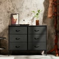 thumbnail image 7 of Aukfa 6 Drawer Dresser,Wide Chest of Drawers for Bedroom with Metal Frame for TV,Black, 7 of 7