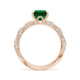 thumbnail image 2 of ANGARA Emerald-Cut Lab Grown Emerald Twisted Rope Shank Engagement Ring for Women in 14K Rose Gold (Size-9x7mm) | May Birthstone Jewelry for Her | Lab-Grown Emerald Engagement Ring, 2 of 9