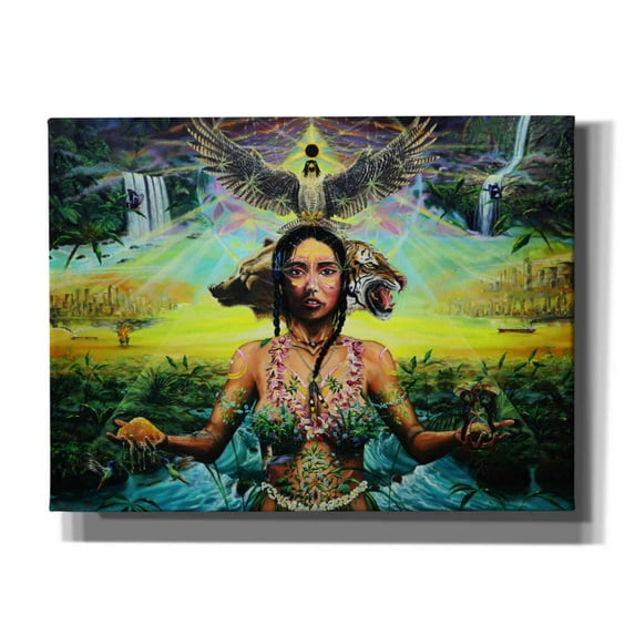 Epic Graffiti 'Gaia Sacrifice' by Jan Kasparec, Canvas Wall Art, 16"x12"