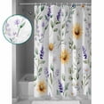thumbnail image 3 of Small Stall Shower Curtain 36x72 Inch Narrow Half Size Sunflower Eucalyptus Bath Curtains Bathroom Decor Sage Green Plant Purple Lavender Waterproof Fabric Shower Curtain Set with Hooks 36 Inch, 3 of 6