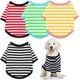 thumbnail image 1 of 4 piezas de camisetas para perros pequeños, camisetas a rayas para perros pequeños, ropa para mascotas, sudadera para cachorros, ropa para perros pequeños y medianos (negro, rojo, verde,, 1 of 5