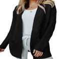 thumbnail image 1 of Women‘s Chunky Knit Long Cardigan with 2 Pockets Loose Knitwear Oversized Sweater, 1 of 6