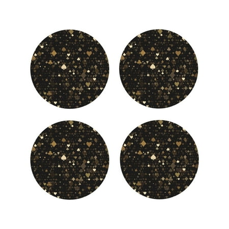 

Tideii Casino for Leather Coasters 4 Pieces Anti-fouling and Anti-scalding Decorative Coasters Suitable for Restaurants Kitchens Coffee Shops-Round Shape