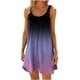 thumbnail image 1 of ICHUANYI Clearance Women Plus Size CasualPrinted Round-Neck Short Sleeve Loose Knee-Length Dres(Purple, XL) ICHUANYI WER2023080917101, 1 of 4