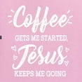 thumbnail image 5 of Wild Bobby Coffee Gets Me Started Jesus Keeps Me Going Inspirational/Christian Unisex Graphic Hoodie Sweatshirt, Light Pink, X-Large, 5 of 5