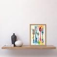 thumbnail image 2 of Cutlery Forks Spoons And Knife Watercolour Painting Artwork Framed Wall Art Print A4, 2 of 4