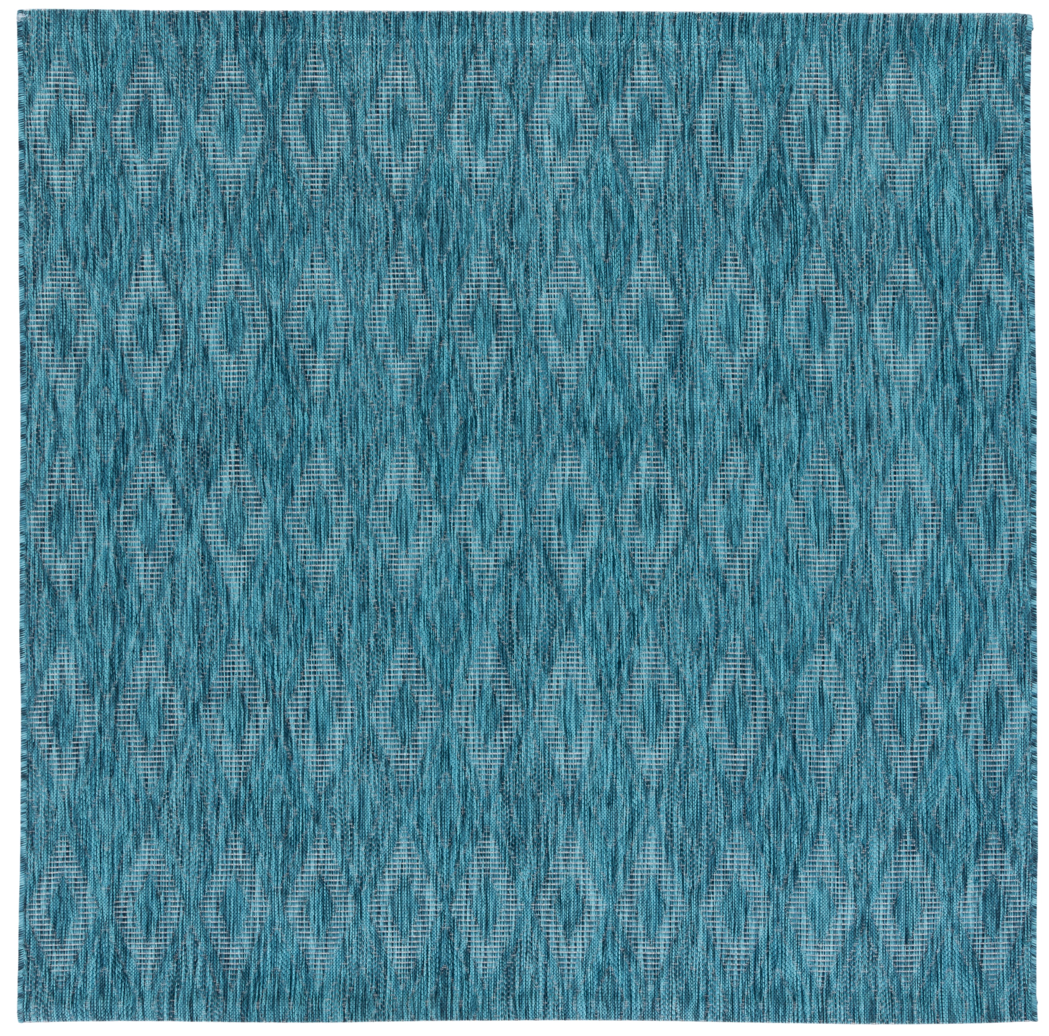 Safavieh Courtyard Teodor Geometric Indoor/Outdoor Area Rug, Turquoise/Blue, 6'7" x 6'7" Square