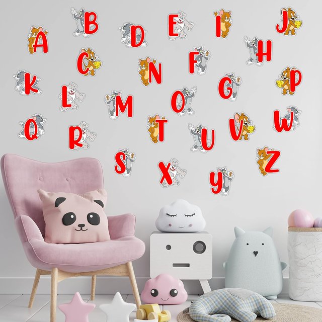 Tom & Jery Autocollant Mural Alphabet A - Z