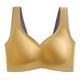 thumbnail image 2 of Sujetador sin costuras Sport Yoga Running Hacer subir Vest Underwire Soft Sleep Ropa interior de mujer, Amarillo, XXL Kearding AP001300-16B, 2 of 7