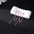 thumbnail image 5 of Solid 925 Sterling Silver Bar Dangle Earrings for Women Minimalist Dangle Earrings Threader Chain, 5 of 13